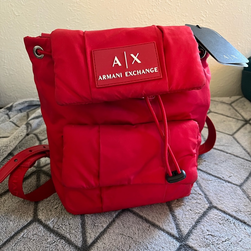 Armani Exchange mini back pack. Red. Rare find. Cute comfortable and stylish.